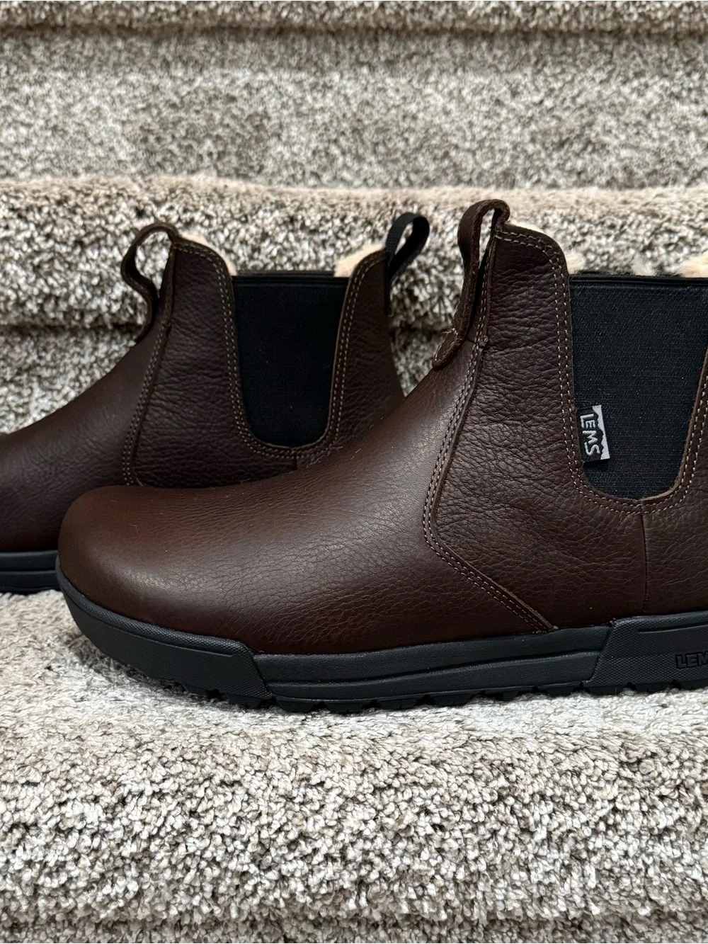 Lems Chelsea Boot Tuff Waterproof Boots Dark Roast Men’s Sz 11/Women’s Sz 12.5